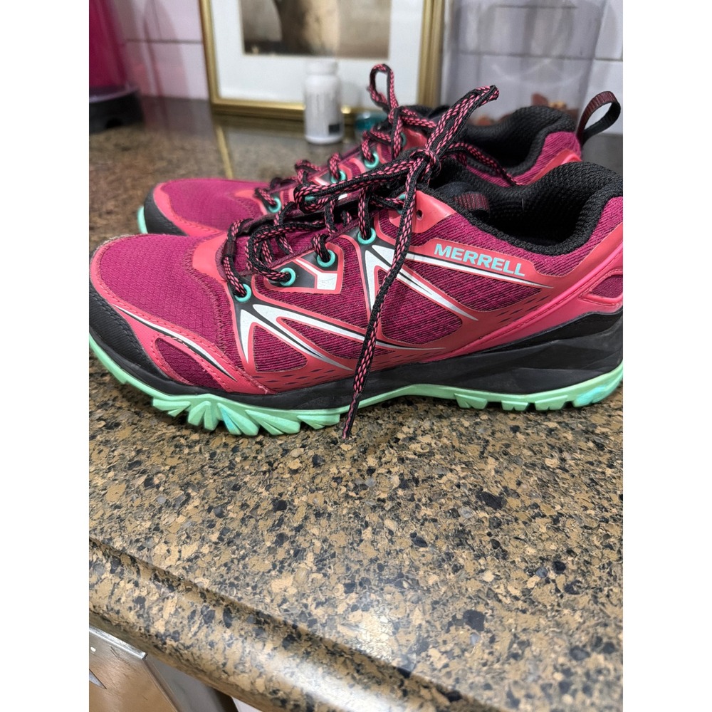 Merrell All Out Crush Trail Running Shoes Womens 8 Bright Red J35482 Pink Mint